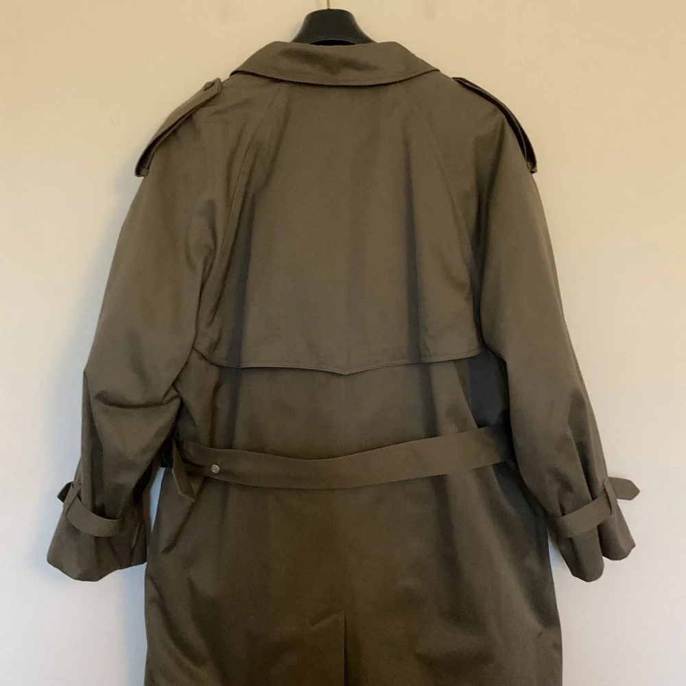 London Fog Olive Green Double-Breasted Trench Coat
